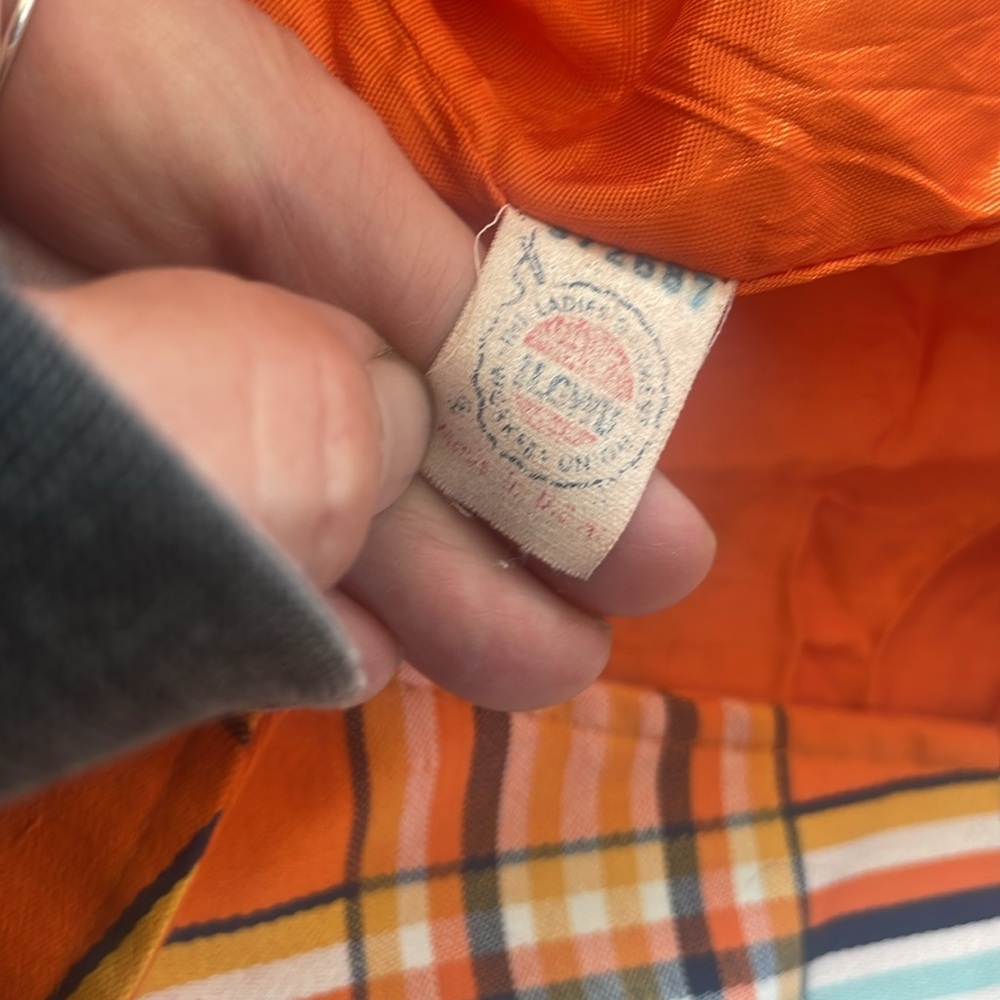 MARSIS California vintage 60’s orange blue plaid blazer jacket oversized collar - Picture 10 of 12